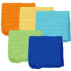 Green Sprouts Organic|Baby Washcloths*Organic Cotton Muslin Face Cloths 5Pk, Boy