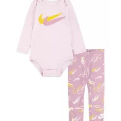 Haddad Baby Sets*- Nike Baby Girl Bodysuit & Legging Set, Light Pink
