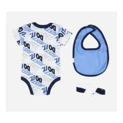 Haddad Baby Sets*- Nike Bodysuit Bib Booties 3 Pc Hosiery Little Kids, White/Blue