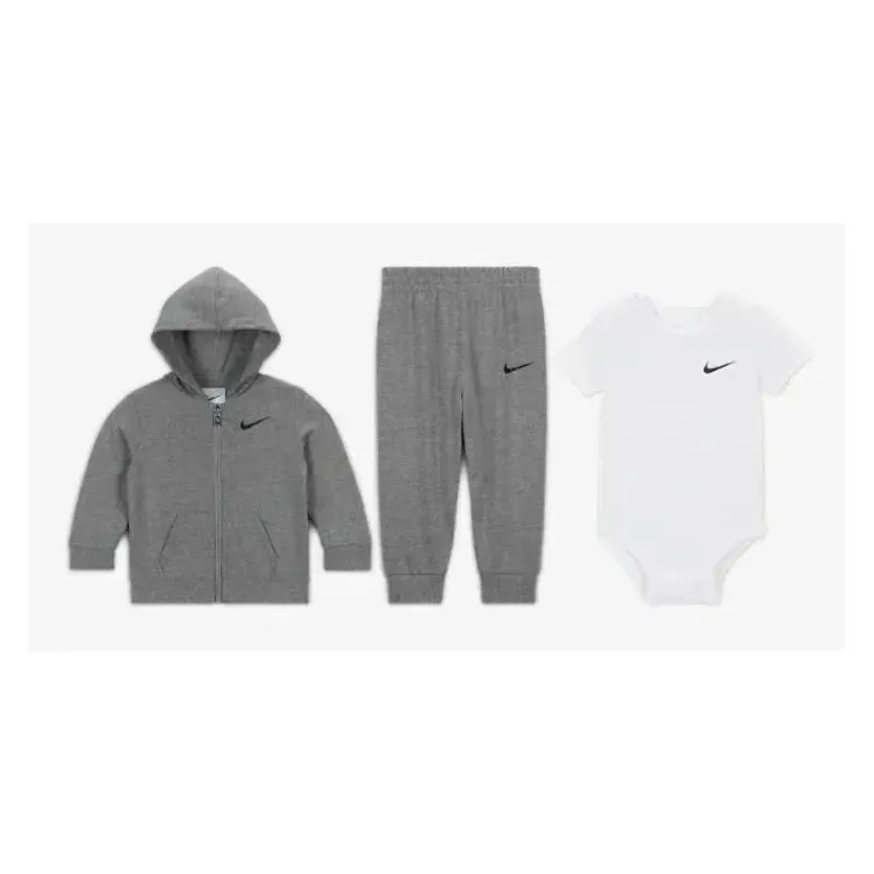 Haddad Baby Sets*- Nike 3pc Bodysuit Pant Set, Gray