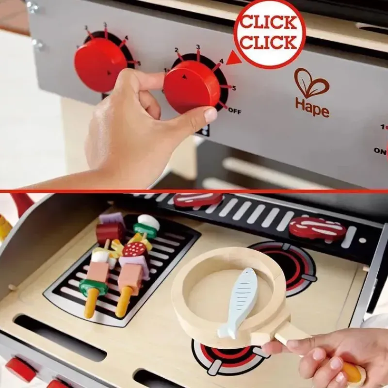 Hape Pretend Play|Toys For 2 Year Old*- Gourmet Grill and Shish Kabob Wooden Play Kitchen
