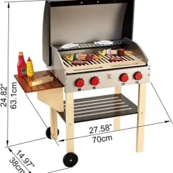 Hape Pretend Play|Toys For 2 Year Old*- Gourmet Grill and Shish Kabob Wooden Play Kitchen