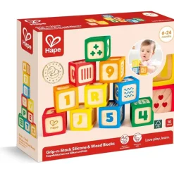 Hape Toys For 0-12 Months*- Grip-N-Stack Silicone & Wood Blocks