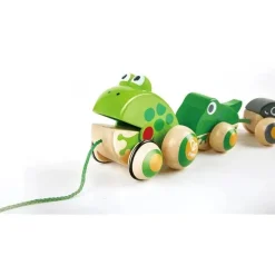 Hape Pretend Play|Toys For 2 Year Old*- Pull Along Frog Family with Anti-Rollover Wheels
