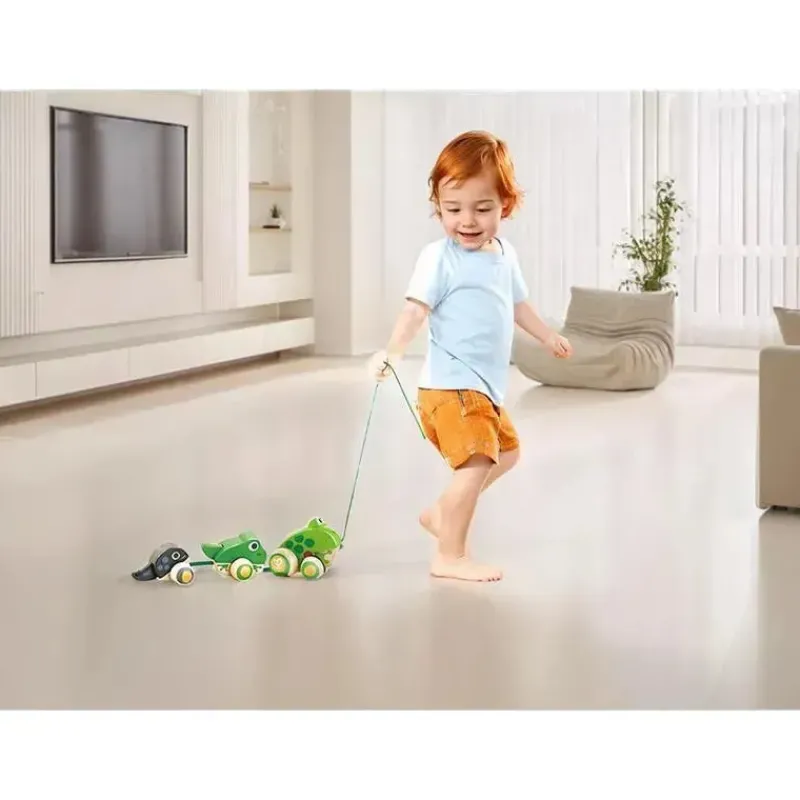 Hape Pretend Play|Toys For 2 Year Old*- Pull Along Frog Family with Anti-Rollover Wheels