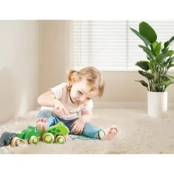 Hape Pretend Play|Toys For 2 Year Old*- Pull Along Frog Family with Anti-Rollover Wheels