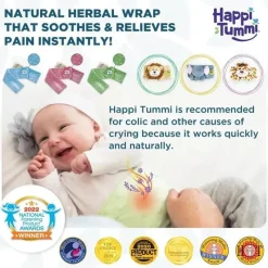 Happi Tummi Pain & Fever Relief*- Blue Colic & Gas Relief Aromatherapy Wrap for Babies
