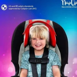 NapUp Car Seat Head Support & Strap Covers*Headovations (Nap Up) - Child Head Support for Car Seats, Red