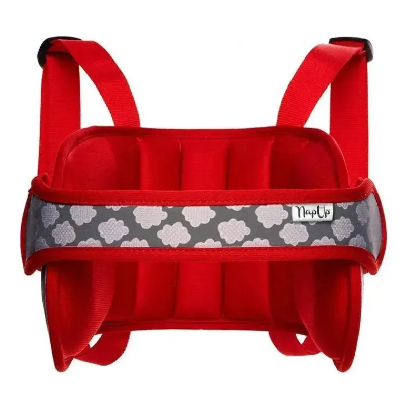 NapUp Car Seat Head Support & Strap Covers*Headovations (Nap Up) - Child Head Support for Car Seats, Red