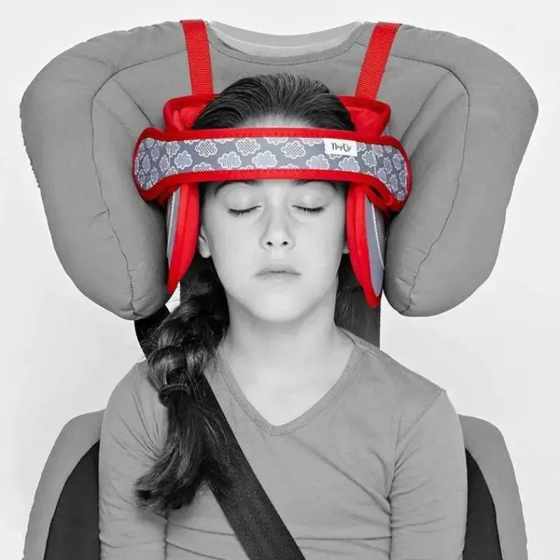 NapUp Car Seat Head Support & Strap Covers*Headovations (Nap Up) - Child Head Support for Car Seats, Red