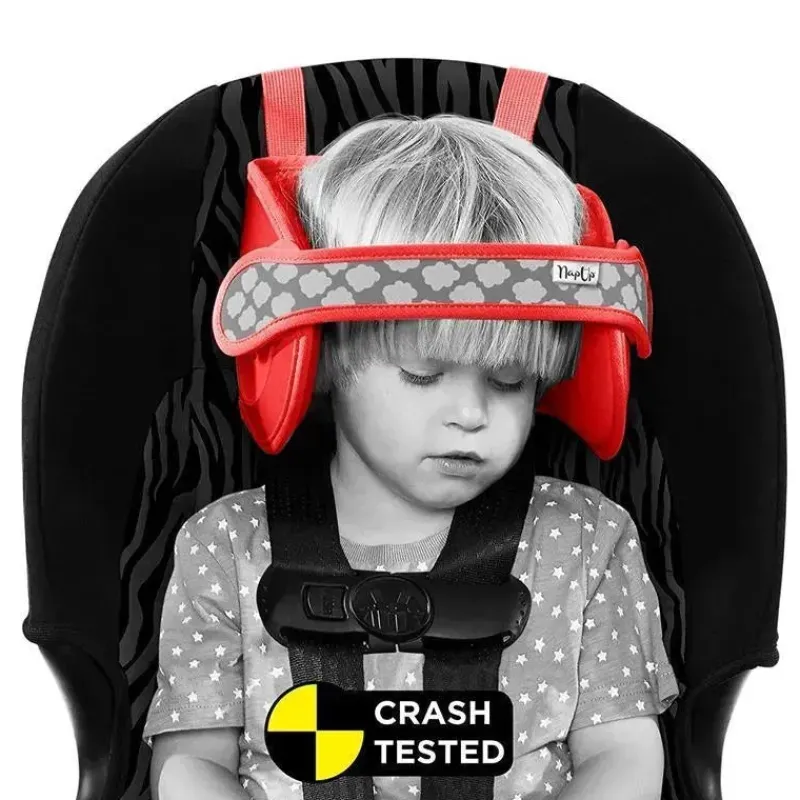 NapUp Car Seat Head Support & Strap Covers*Headovations (Nap Up) - Child Head Support for Car Seats, Red