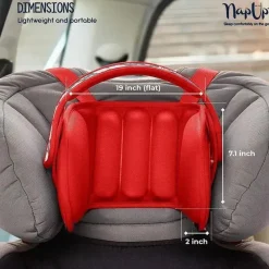 NapUp Car Seat Head Support & Strap Covers*Headovations (Nap Up) - Child Head Support for Car Seats, Red