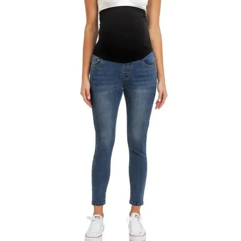 Hello Miz Pants & Shorts|Gift For Mom*- Baby Bump Belly Band Maternity Denim