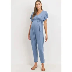 Hello Miz Dresses*- Kimono Sleeve Maternity Nursing Jumpsuit, Denim
