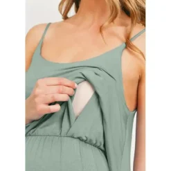 Hello Miz Dresses*- Solid Maternity Nursing Maxi Dress, Sage