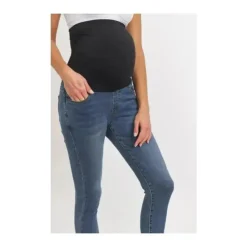 Hello Miz Pants & Shorts|Gift For Mom*- Stretch Maternity Skinny Jeans with Elastic Band, Dark Denim