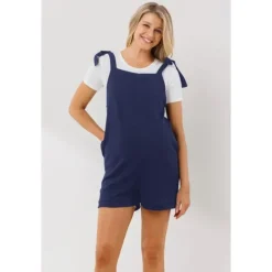 Hello Miz Dresses|Gift For Mom*- Tie Shoulder Sleeveless Maternity Romper