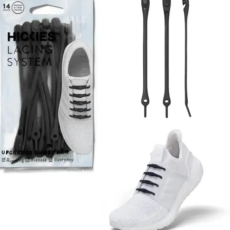 Hickies Baby Shoes*- No Tie Shoelaces For Adults Premium, Unisex, One Size fit All, Black Straps