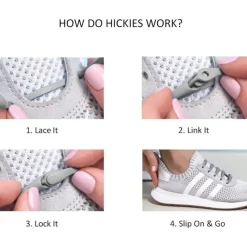 Hickies Baby Shoes*- No Tie Shoelaces For Adults Premium, Unisex, One Size fit All, Grey Straps