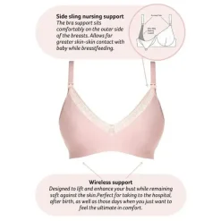 Hotmilk Nursing Bras*- Seasonal Colour Caress Seamfree Bamboo Multifit Bra, Lotus Pink