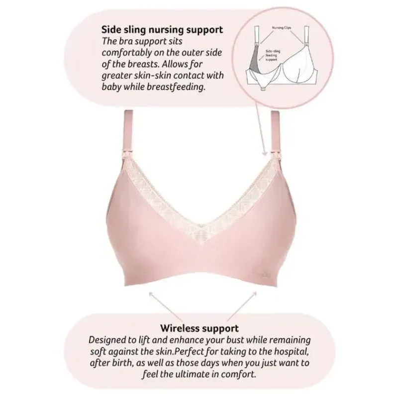 Hotmilk Nursing Bras*- Seasonal Colour Caress Seamfree Bamboo Multifit Bra, Lotus Pink