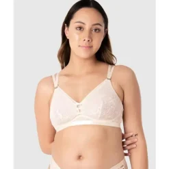 Hotmilk Nursing Bras*- True Luxe Multifit Plunge, Cameo Wirefree