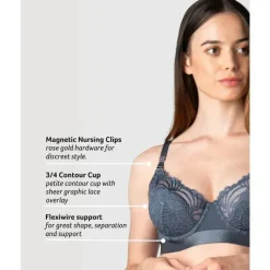 Hotmilk Nursing Bras*- Warrior Demi Nursing Bra Slate Flexiwire