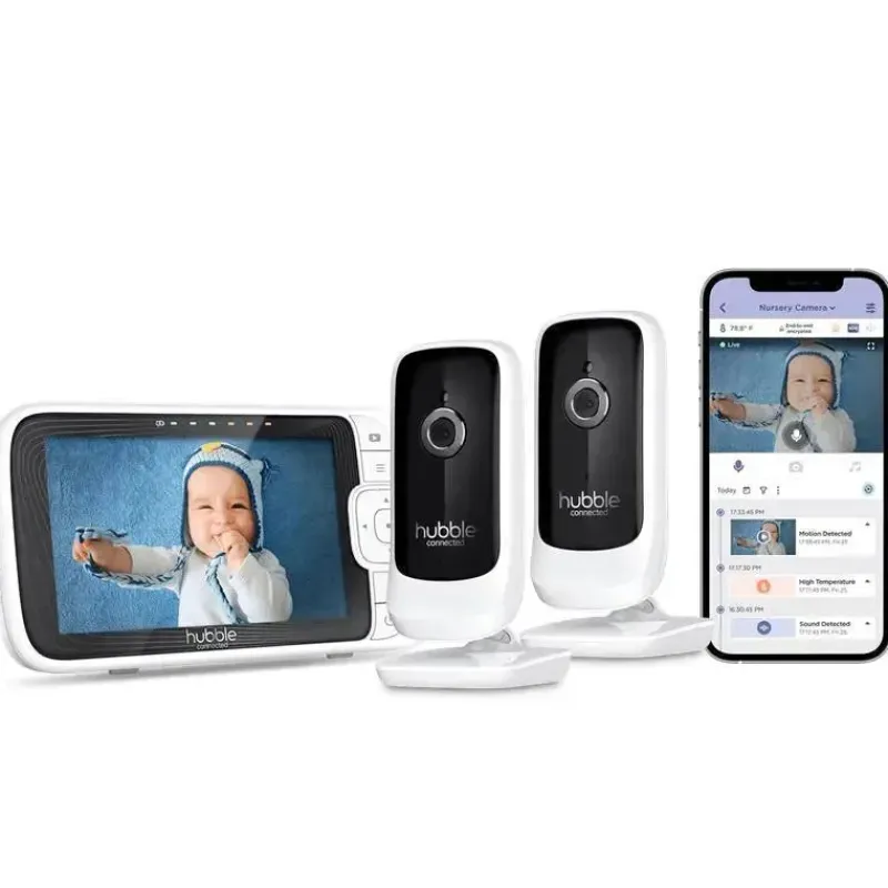 Hubble Video Monitors*- Wi-Fi Nursery Pal Link Premium Twin 5 Smart Baby Monitor Twin Cameras