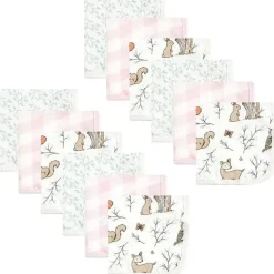 Baby Vision Baby Washcloths*Hudson Baby - 12Pk Enchanted Forest Baby Cotton Muslin Washcloths