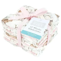 Baby Vision Baby Washcloths*Hudson Baby - 12Pk Enchanted Forest Baby Cotton Muslin Washcloths
