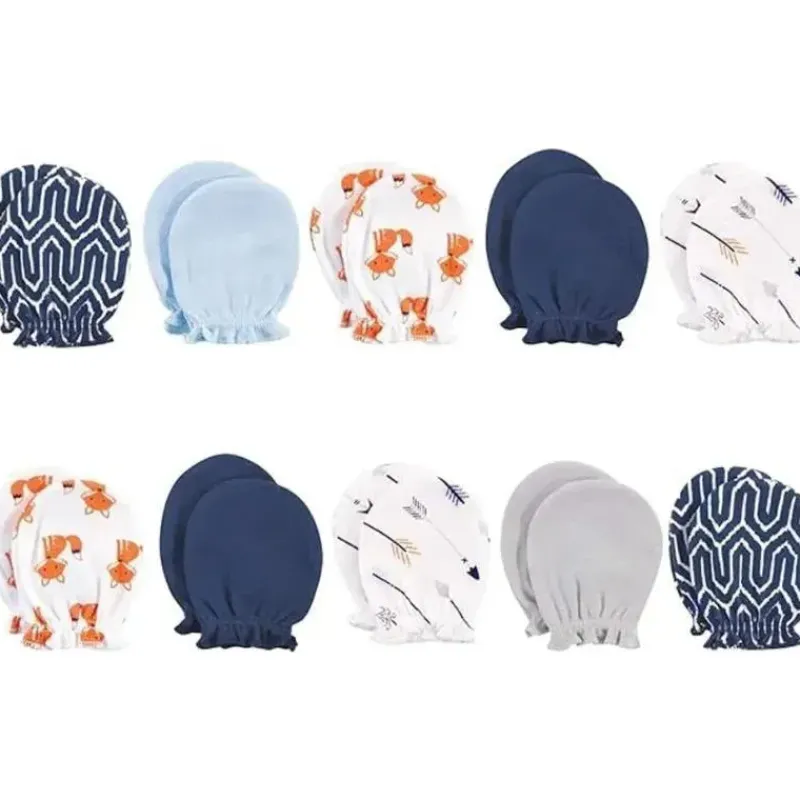 Baby Vision Baby Gloves & Socks*Hudson Baby - 10Pk Foxes Unisex Baby Cotton Scratch Mittens
