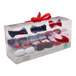Baby Vision Gifts Up To $25*Hudson Baby - 6Pk Girl's Headband & Socks Gift Set, Red/Navy
