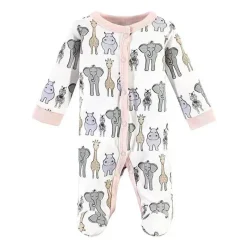 Baby Vision Preemie Clothing*Hudson Baby - 2Pk Pink Safari Baby Girl Preemie Sleep & Play and Cap
