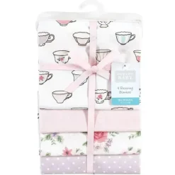 Baby Vision Blankets & Quilts*Hudson Baby - Tea Party Unisex Baby Cotton Flannel Receiving Blankets