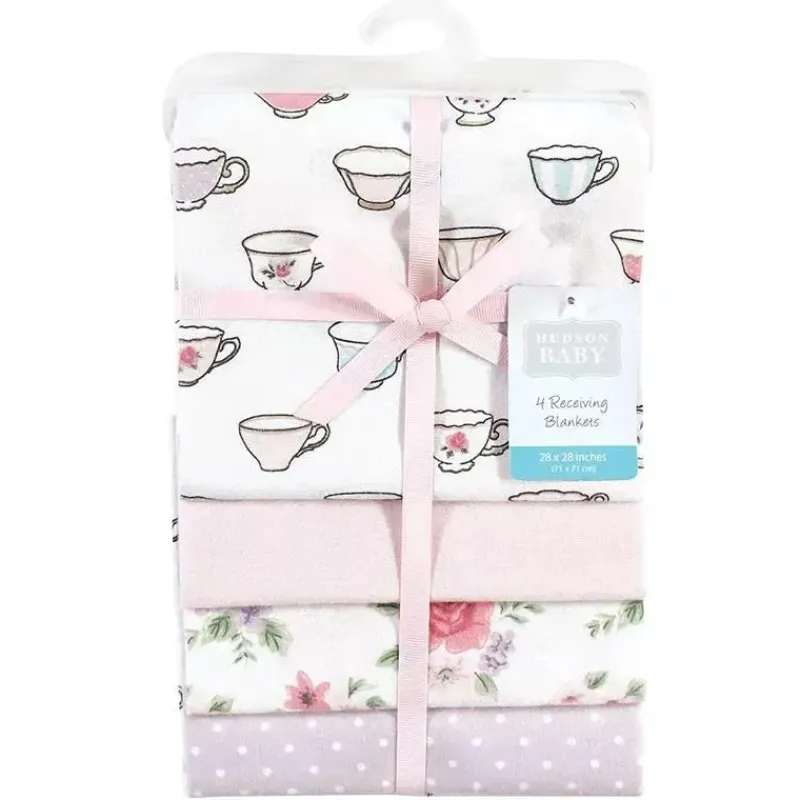 Baby Vision Blankets & Quilts*Hudson Baby - Tea Party Unisex Baby Cotton Flannel Receiving Blankets