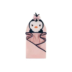 Hudson Baby Baby Bath Towels*Animal Face Hooded Towel, Girly Penguin