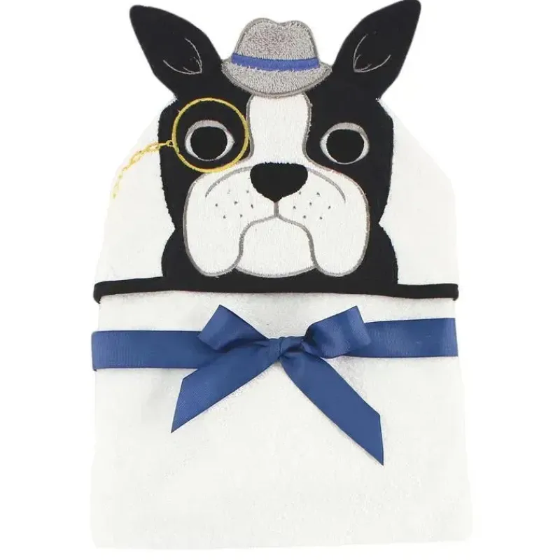 Hudson Baby Baby Bath Towels*Animal Face Hooded Towel, Bull Dog