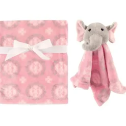 Baby Vision Blankets & Quilts*Hudson Baby Plush Blanket & Security Blanket, Girl Elephant