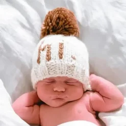 Huggalugs Baby Hats*- Hi. Pecan Hand Knit Beanie Hat Baby & Kids