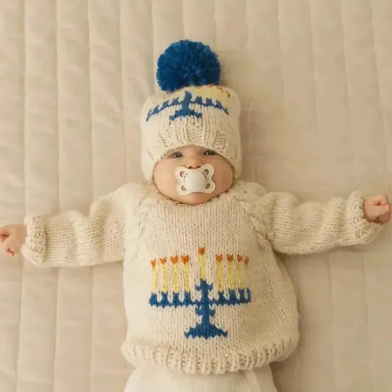 Huggalugs Baby Hats*- Menorah Beanie Hat For Baby & Kids