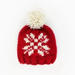 Huggalugs Baby Hats|Christmas Clothing*- Snowflake Red Beanie Hat For Baby & Kids