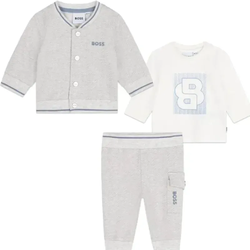 Hugo Boss Baby Sets*Baby - All Over Print Fleece Set, Grey