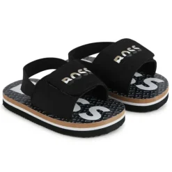 Hugo Boss Baby Shoes*Baby - Aqua Slides Boy, Black And Beige