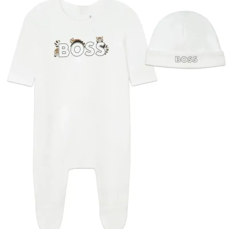 Hugo Boss Baby One-Pieces|Baby Sleepwear*Baby - Boss Boys Pyjamas & Bonnet, White
