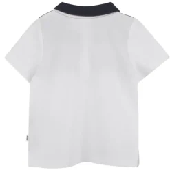 Hugo Boss Baby Tops*Baby - Boy Colorblock Short Sleeve Polo White, Beige And Navy