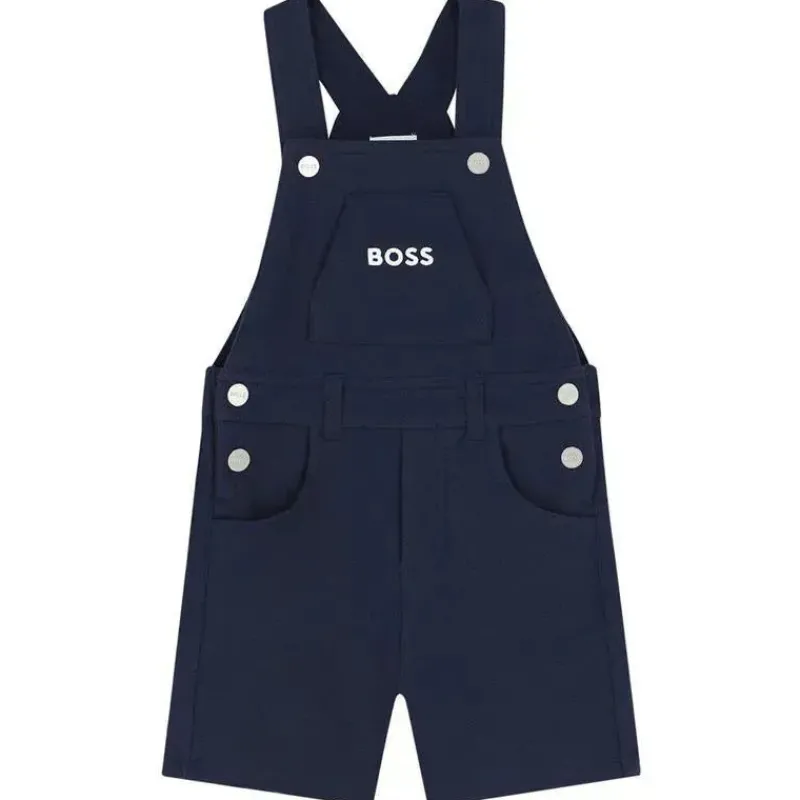 Hugo Boss Baby Sets*Baby - Boy Dungarees & T-Shirt, Navy And White
