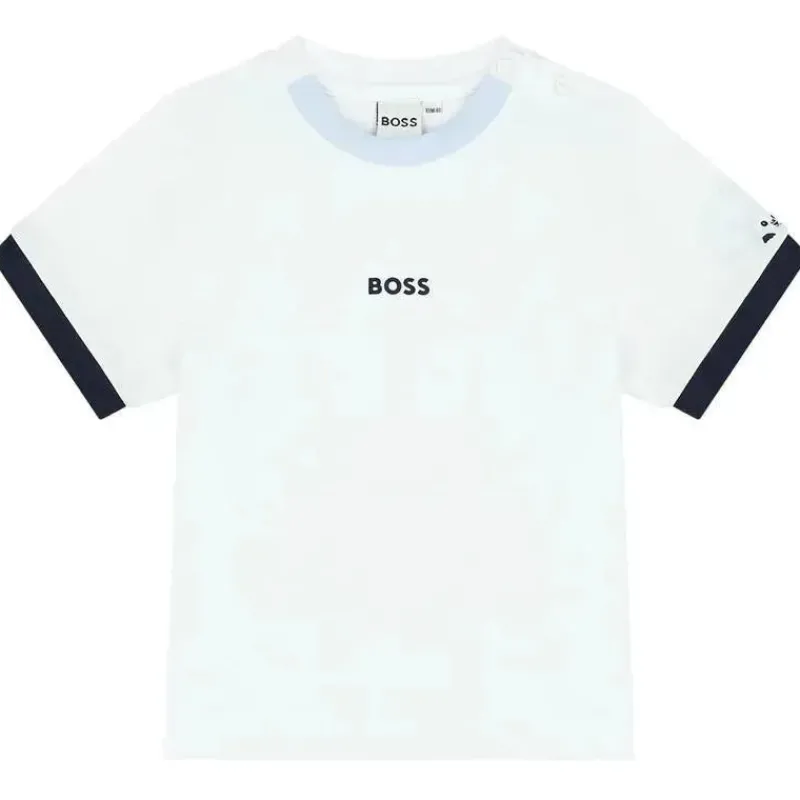 Hugo Boss Baby Sets*Baby - Boy Dungarees & T-Shirt, Navy And White