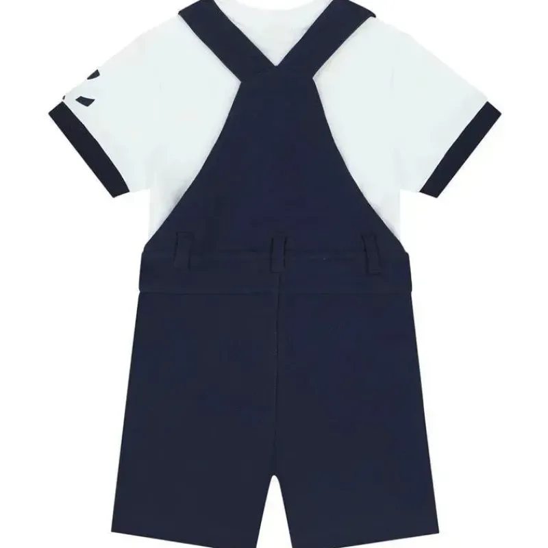 Hugo Boss Baby Sets*Baby - Boy Dungarees & T-Shirt, Navy And White