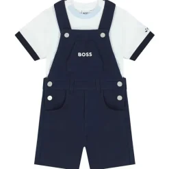 Hugo Boss Baby Sets*Baby - Boy Dungarees & T-Shirt, Navy And White