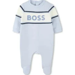 Hugo Boss Baby Shorts, Jeans & Pants*Baby - Boy Footie & Bib Set, Light Blue